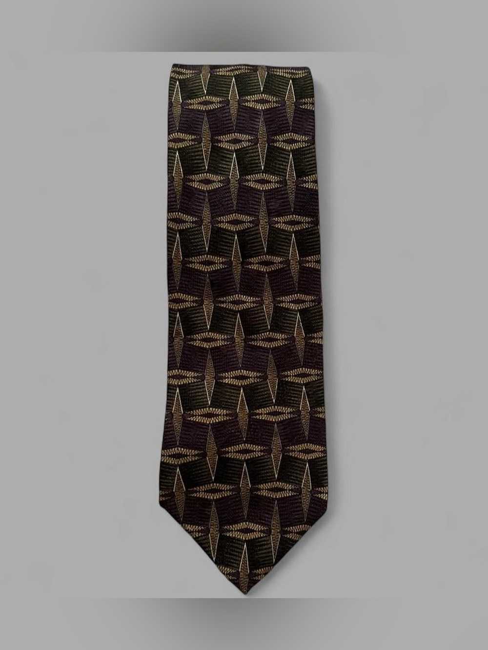Vintage 90’s Croft & Barrow Multicolored Geometric Preppy Casual 100% Silk Tie.
